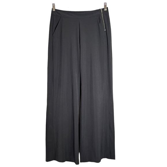 Athleta Luxe Gramercy Track Trouser SIZE 4 Black High Rise Wide Leg Pants - Picture 1 of 9
